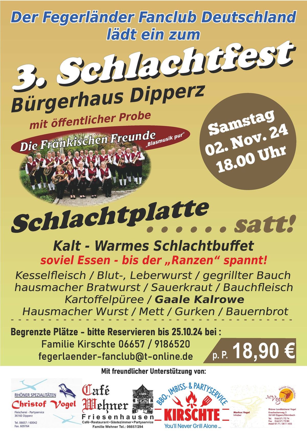 3. Schlachtfest im B\u00fcrgerhaus Dipperz