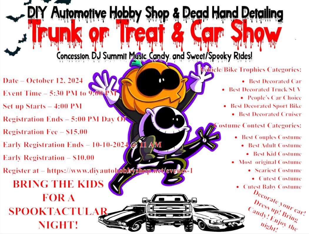 2nd annual trunk or treat car show