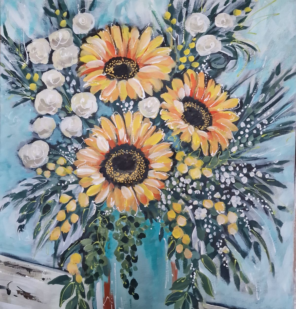 Paint Sunflowers with a  Cream Tea at Stuarts Cafe