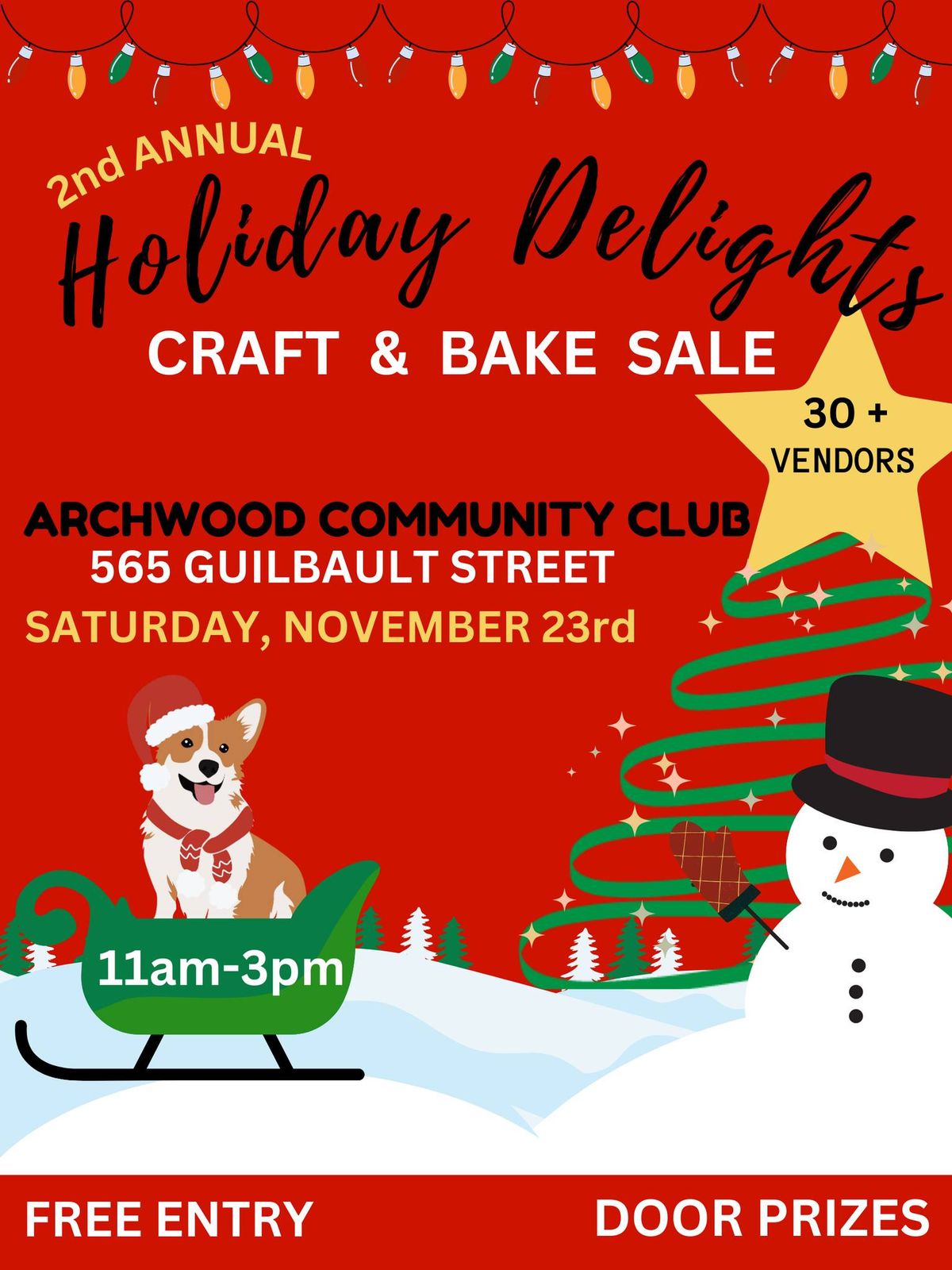 2nd Annual Holiday Delights ~ Craft & Bake Sale