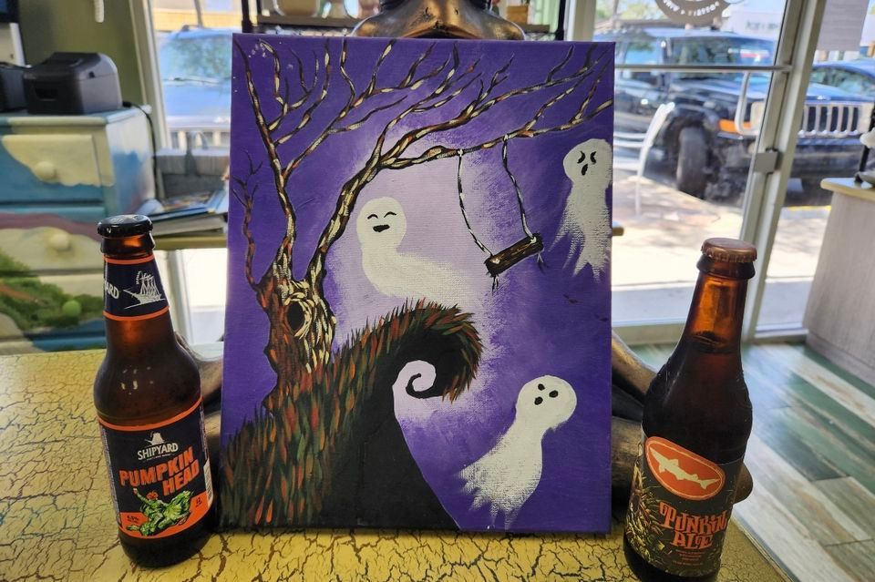 Paint and Sip - Playful Ghosts Canvas