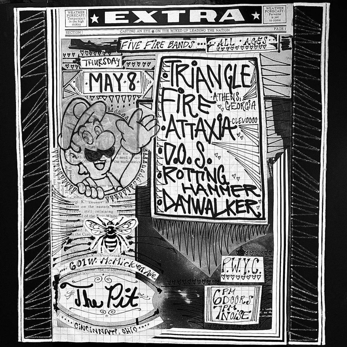 TRIANGLE FIRE, ATTAXIA, DAYWALKER, ROTTING HAMMER, DOS