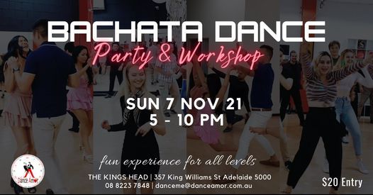 Bachata Dance Party + Pizza + Workshop  - Sun  7 Nov 5 PM