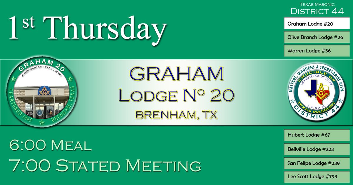 STATED MEETING: Graham Lodge #20