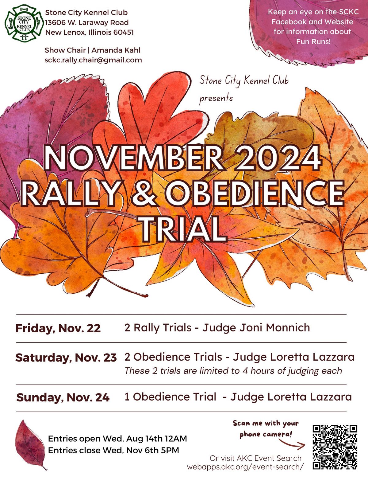 Stone City Kennel Club November Rally & Obedience Trial