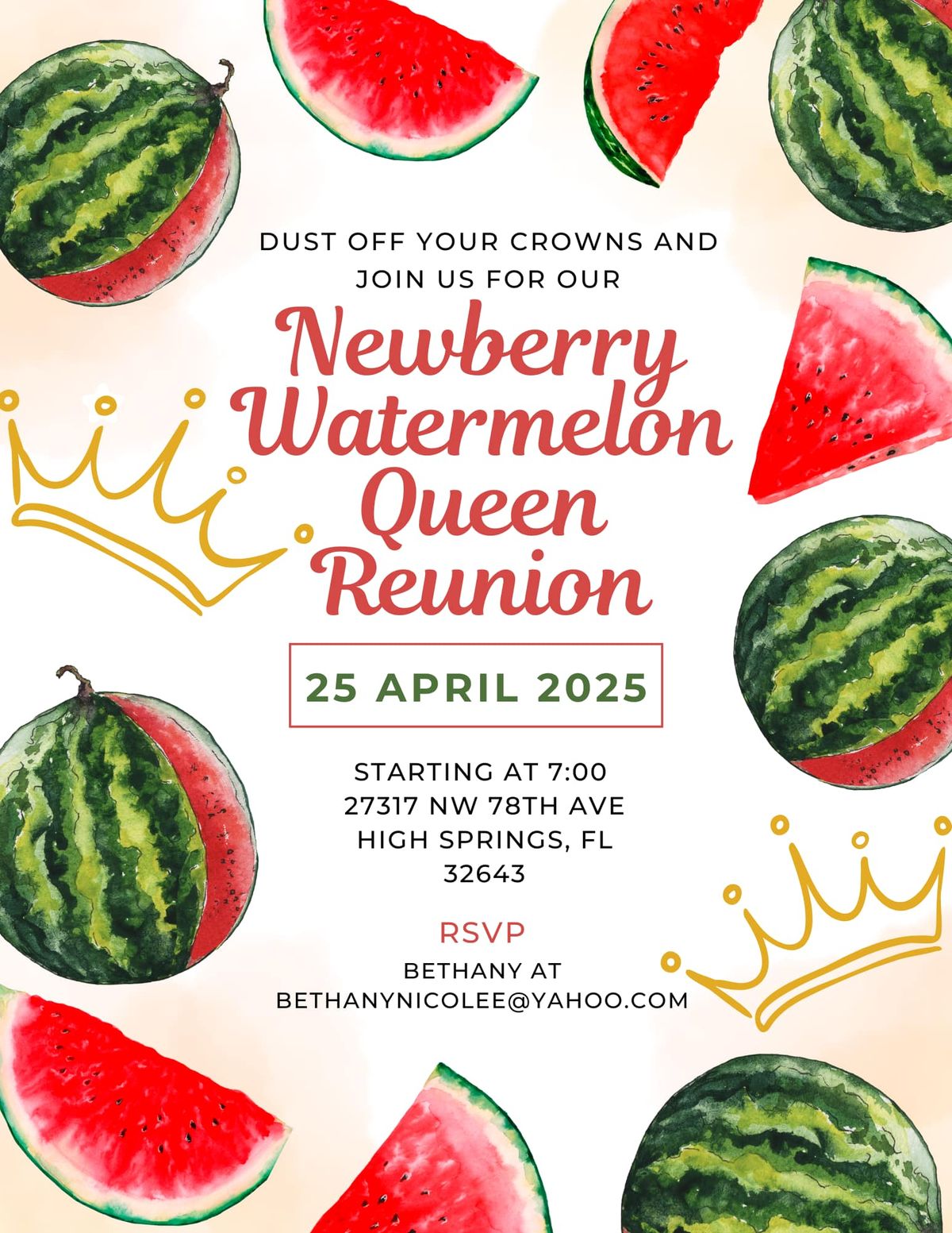 80th Annual Newberry Watermelon Festival Auction and Queen Reunion