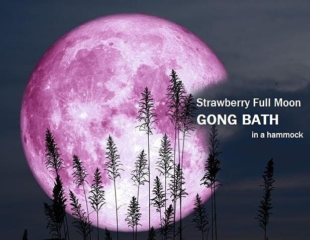 Strawberry Full Moon Floating GONG BATH in a hammock
