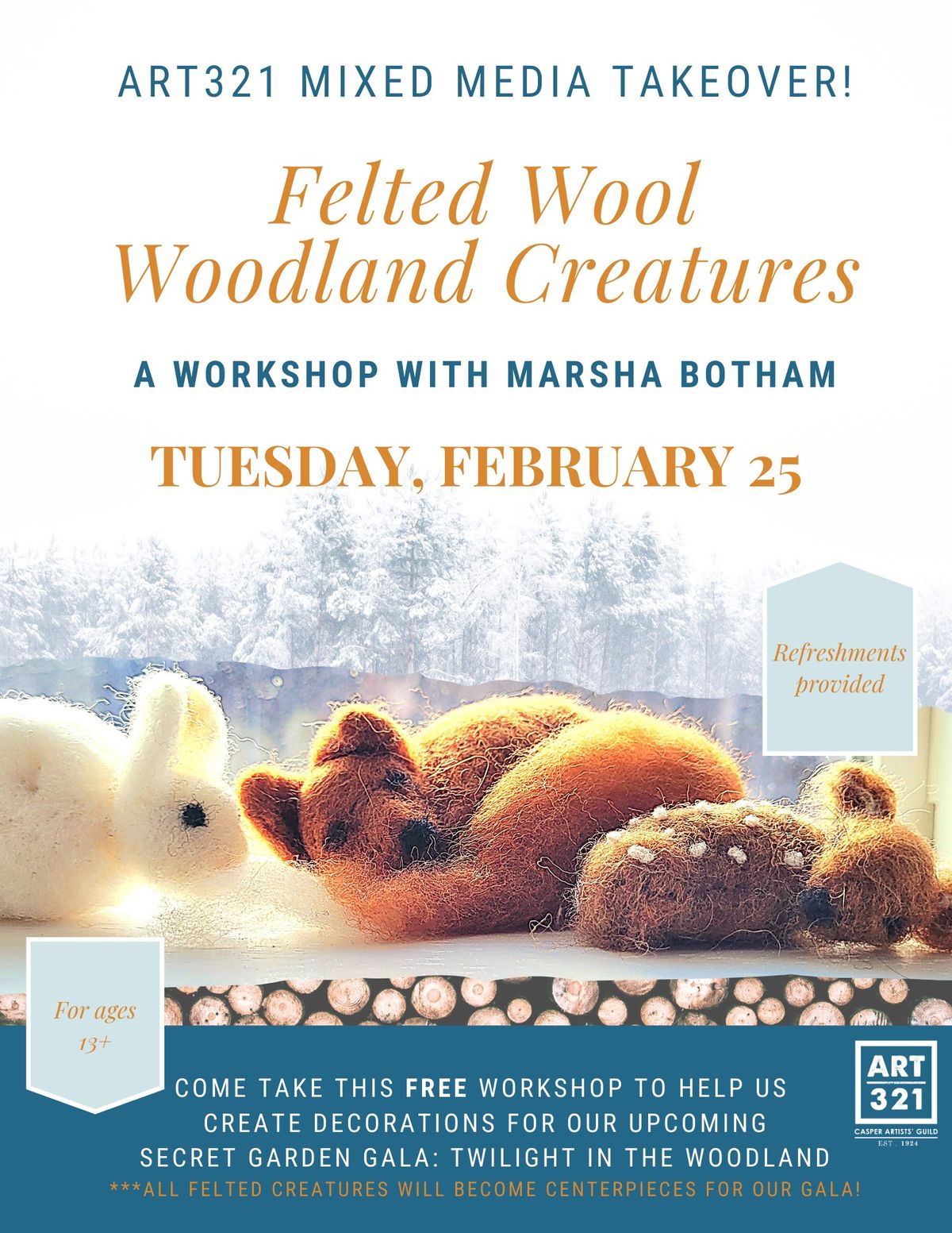 Felted Wool Woodland Creatures - A Workshop with Marsha Botham