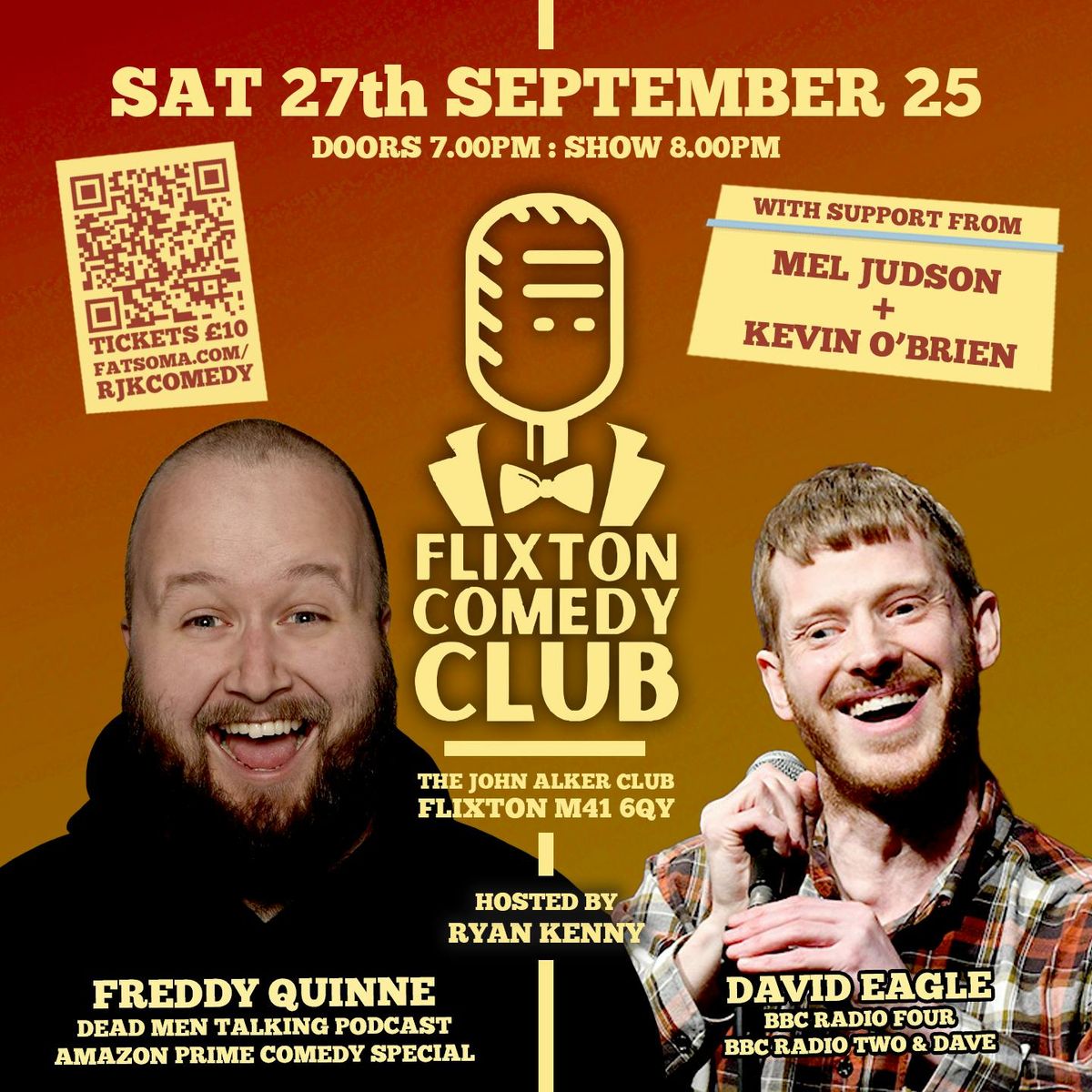  Flixton Comedy Club: 27th September, featuring Freddie Quinne