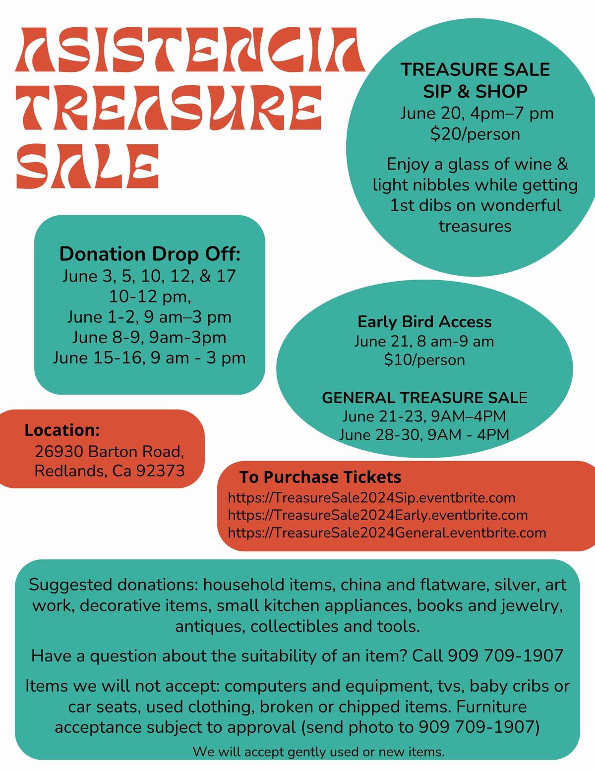 Asistencia Treasure Sale - Sip & Shop