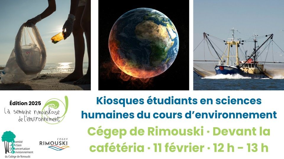 Kiosques \u00e9tudiants en sciences humaines du cours g\u00e9ographie de l'environnement