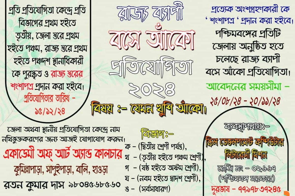 State Level Sit & Draw Competition 2024