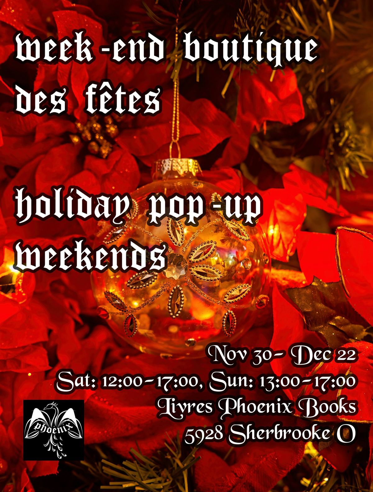 HOLIDAY POP-UP WEEKENDS AT PHOENIX BOOKS