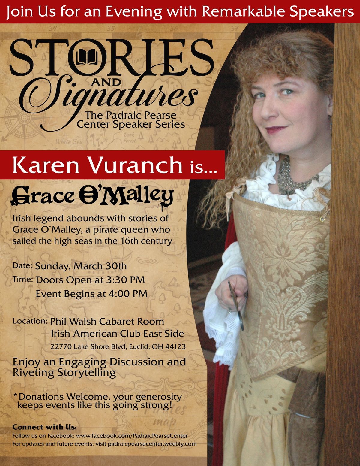 Stories & Signatures: The Padraic Pearse Speaker Series - Karen Vuranch is Grace O\u2019Malley