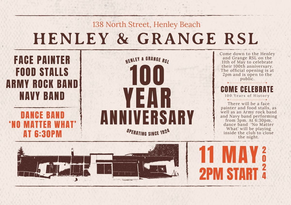 Henley and Grange RSL 100 Year Anniversary Event