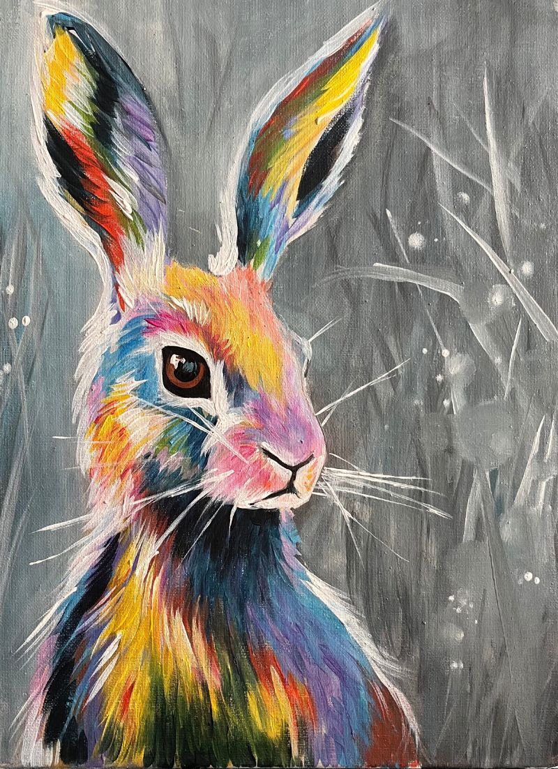 Join Brush Party to paint the gorgeous 'Good Hare Day' in Woodstock