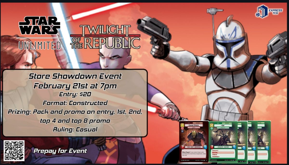 Star Wars Unlimited: Twilight of the Republic Store Showdown Event 