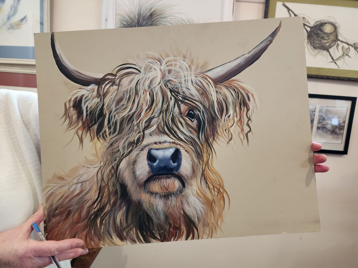 New Date for Hamish the Highland Coo paint and sip