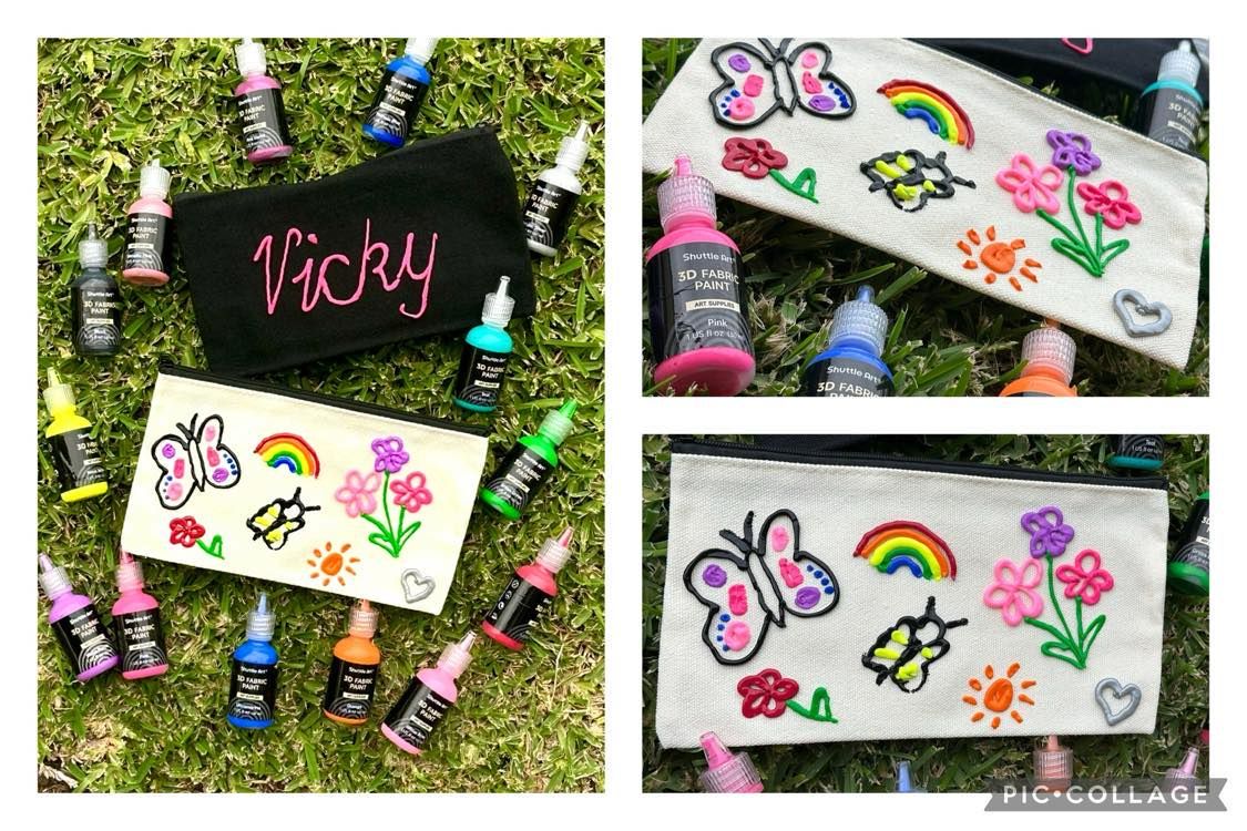 DIY Puff Paint Pencil Case