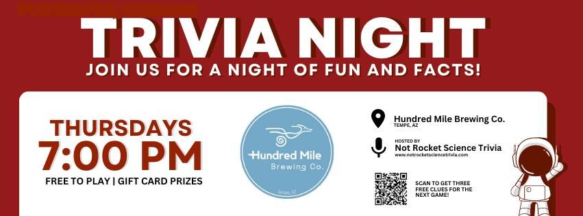 Hundred Mile Brewing Co. Trivia Night