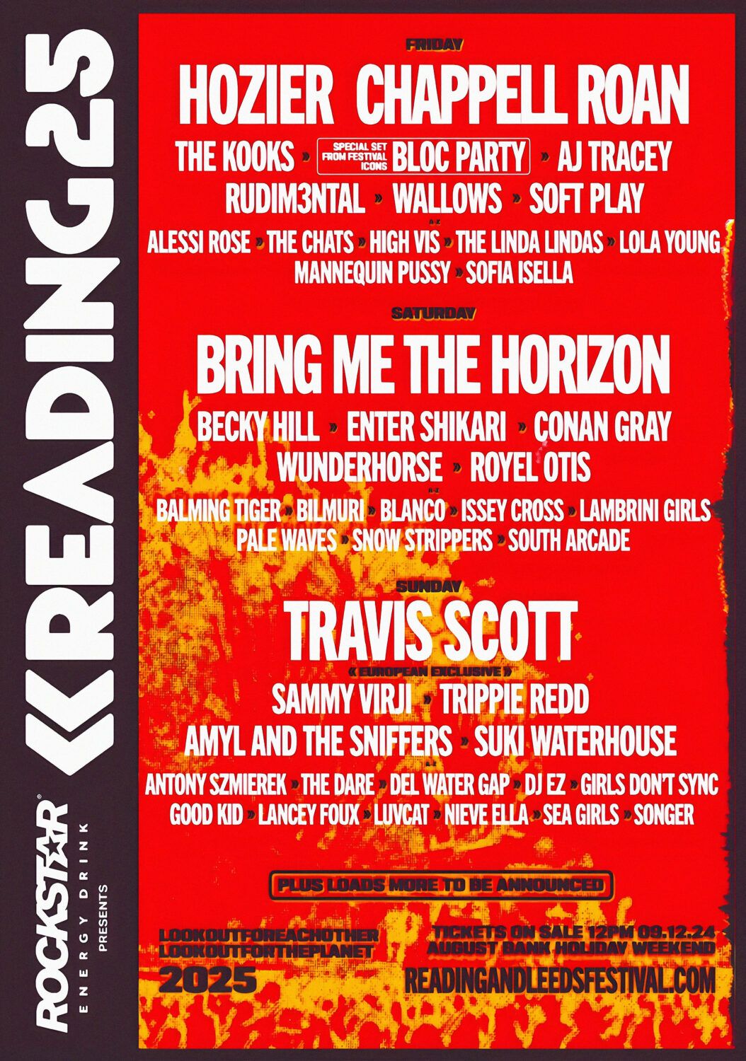 Reading Festival 2025 - Friday - Hozier, Chappell Roan Tickets