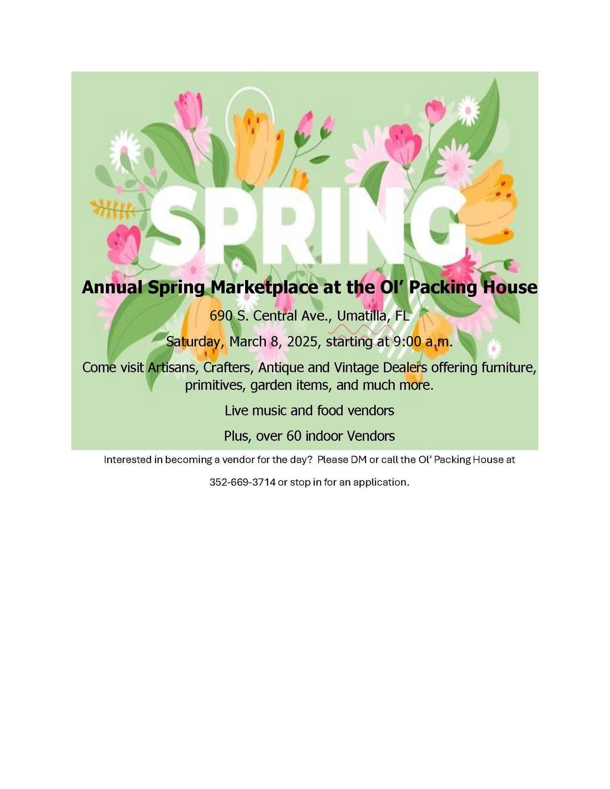 Ol Packing House Annual Spring Marketplace 