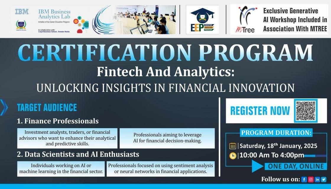 Certification Program in Fintech and Analytics