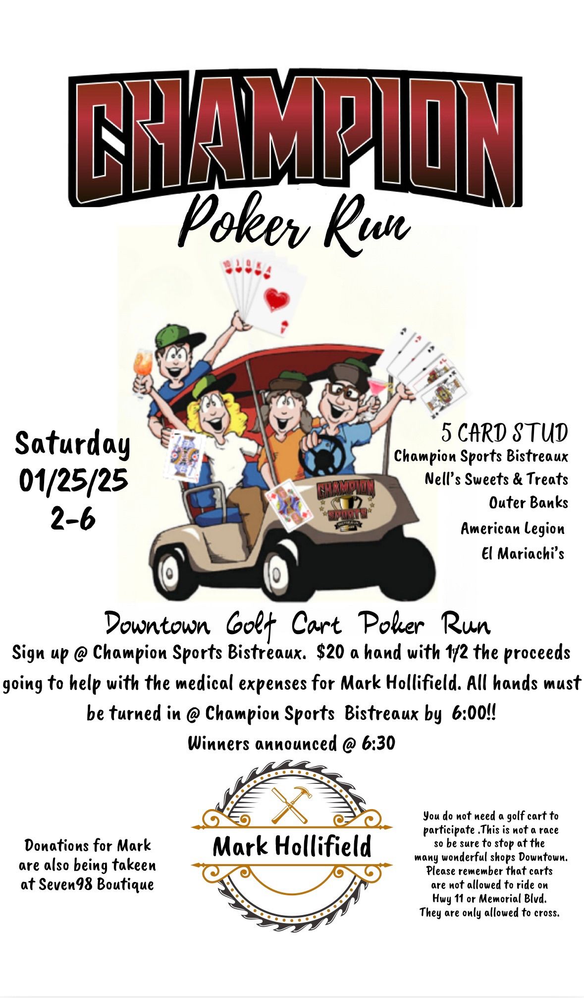 Poker Run for Mark Hollifield