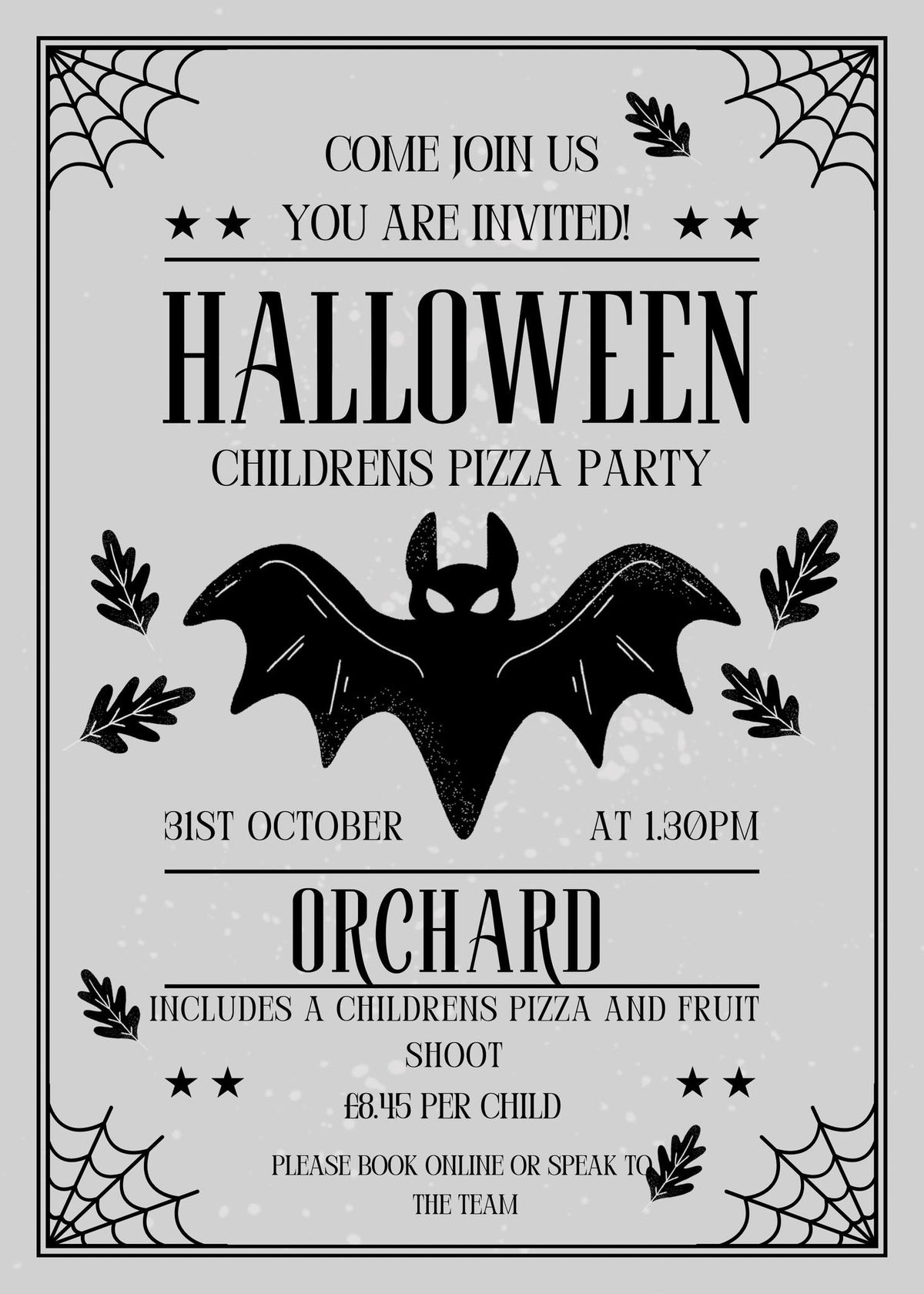 Halloween Children\u2019s Pizza Party\u2026