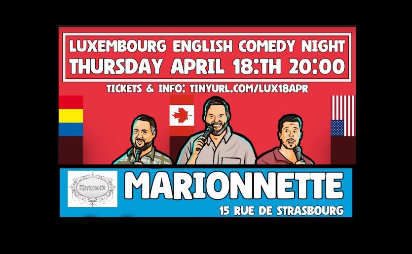 Thurs, April 18 Luxembourg Comedy Showcase in English! 