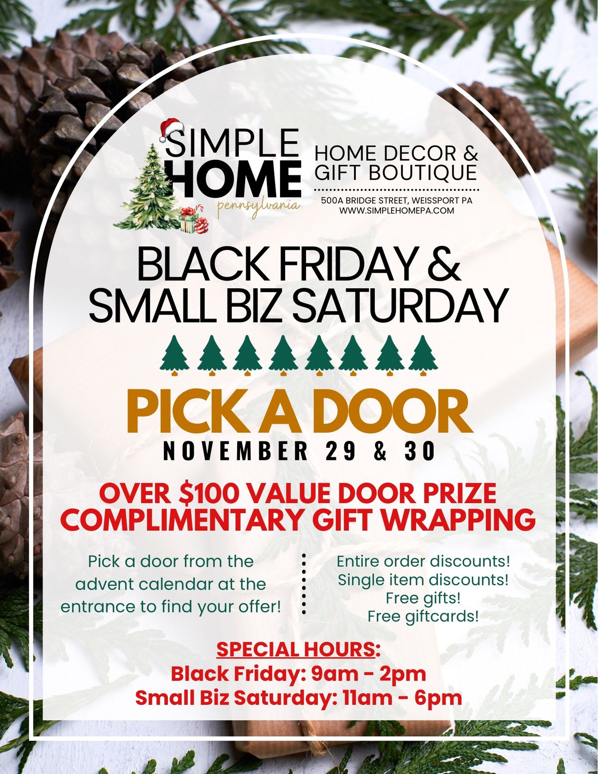 Black Friday & Small Biz Saturday - PICK A DOOR