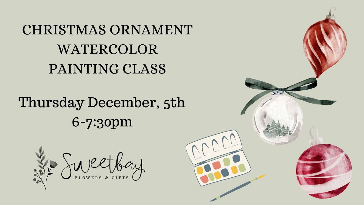 Christmas Ornament Watercolor Painting Class