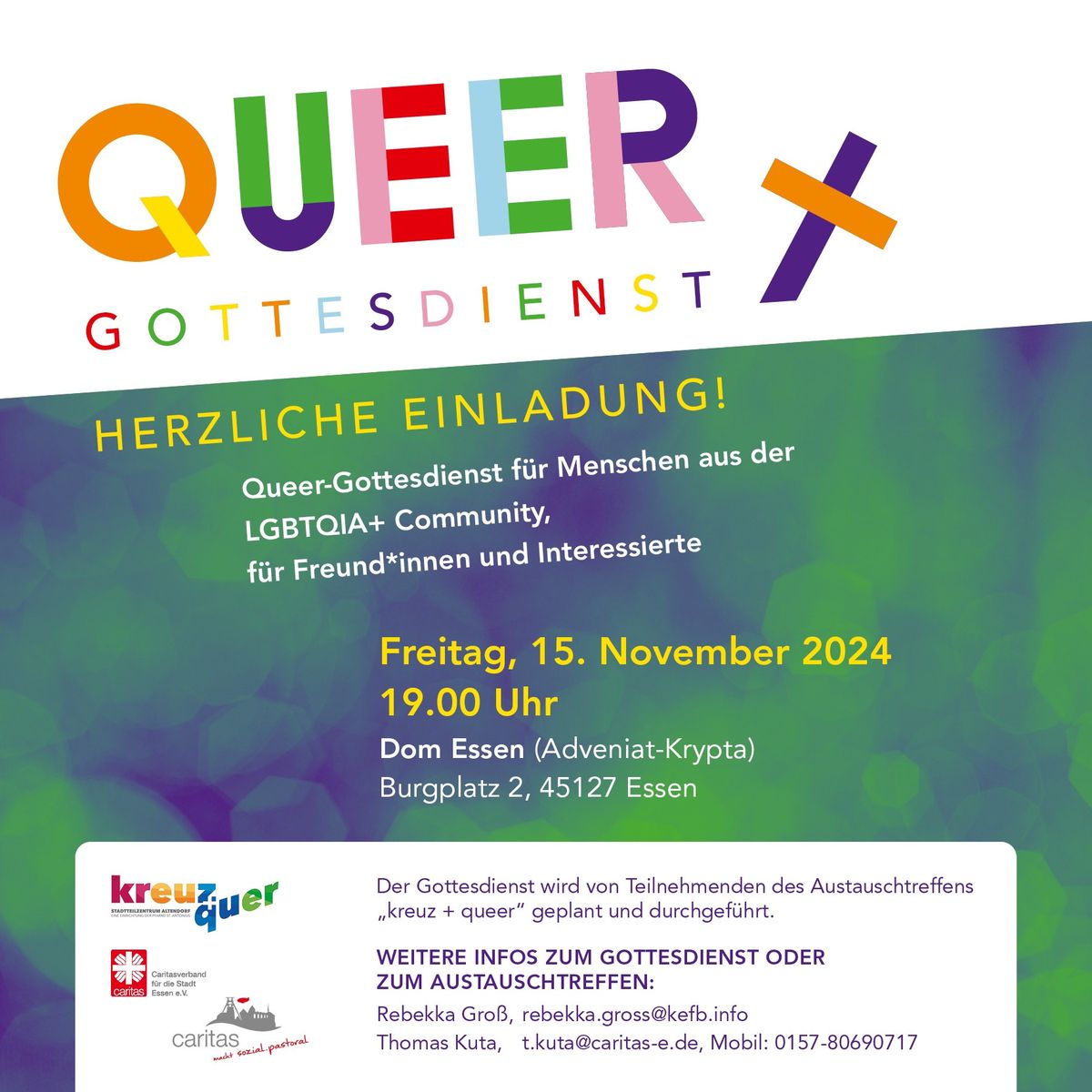 Queer Gottesdienst f\u00fcr Menschen aus der LGBTQIA+ Community, f\u00fcr Freund:innen & Interessierte 