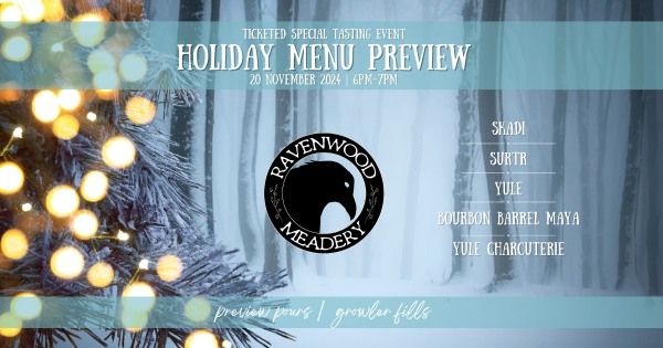 TASTING EVENT: Holiday Menu Preview