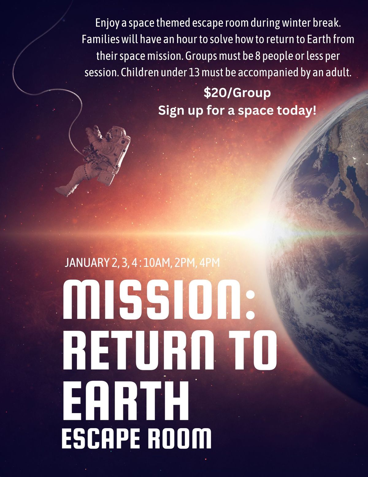 Mission: Return to Earth Escape Room