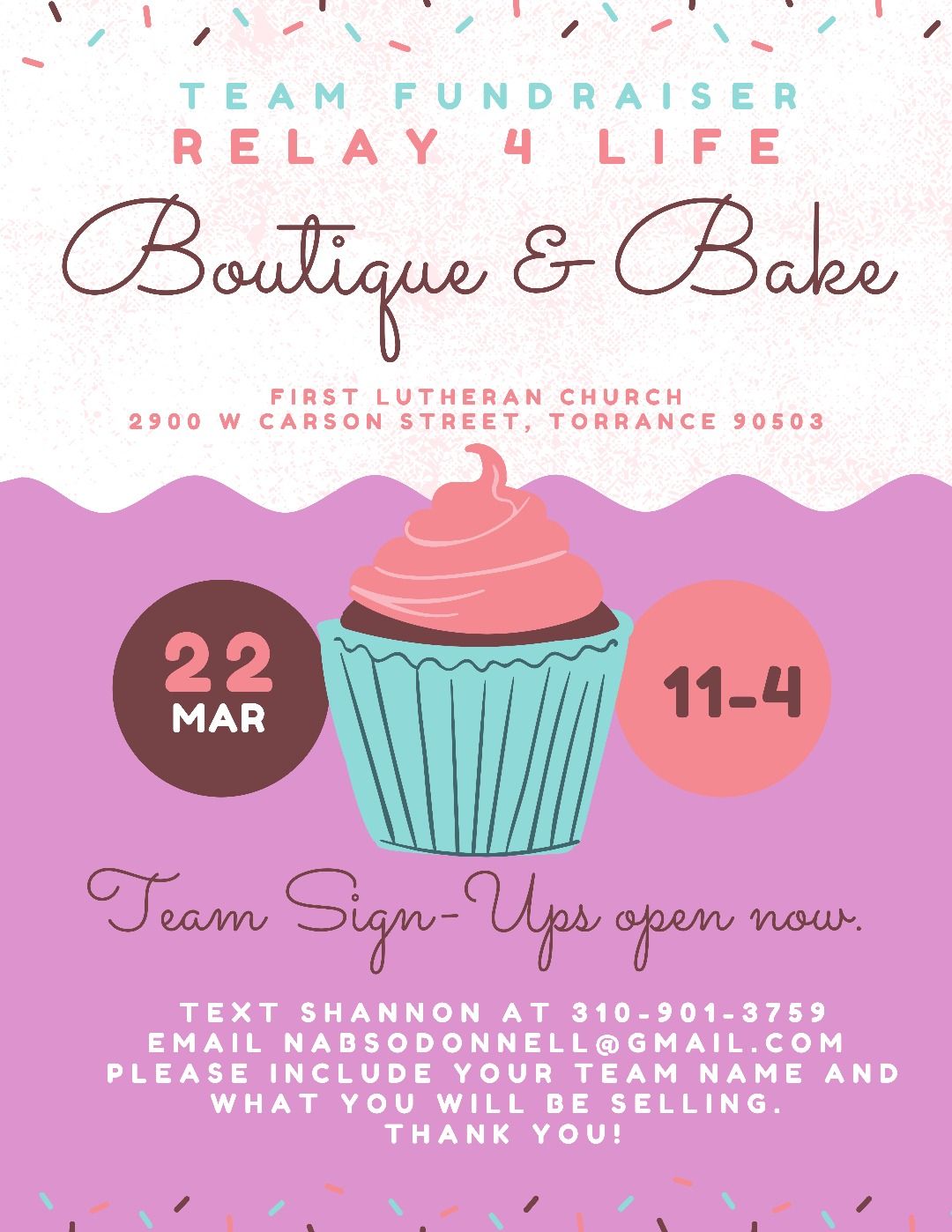 Boutique & Bake Fundraiser