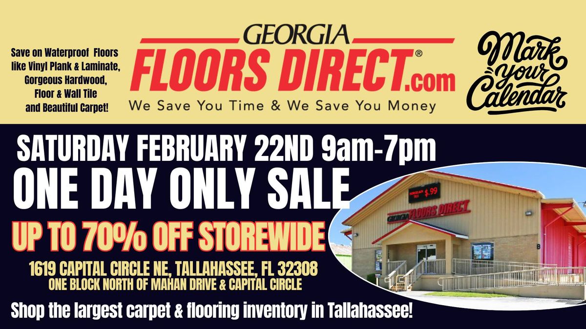 CARPET & FLOORING CLEARANCE SATURDAY FEB 22ND