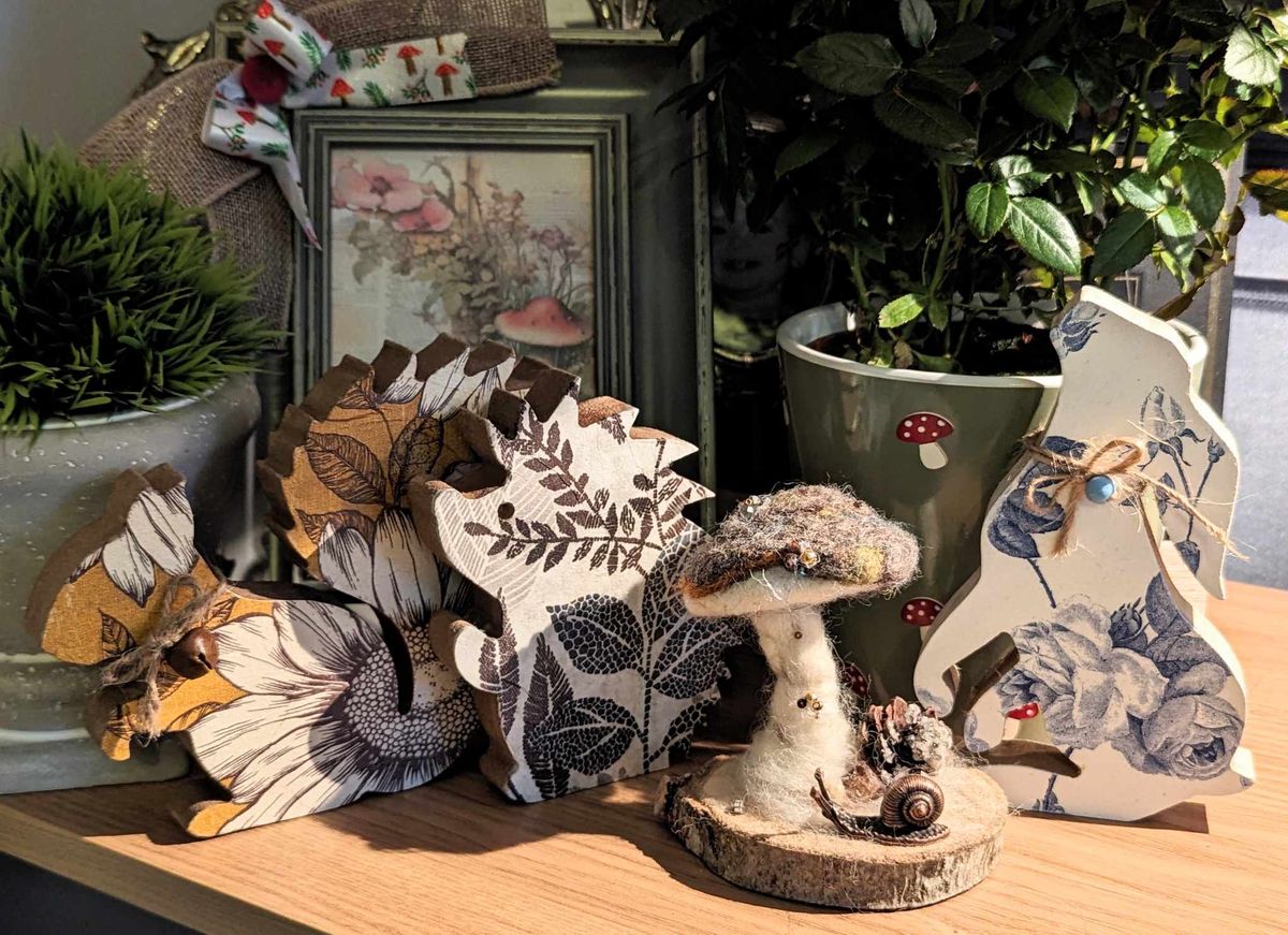 Decoupage Autumn Wooden Animals