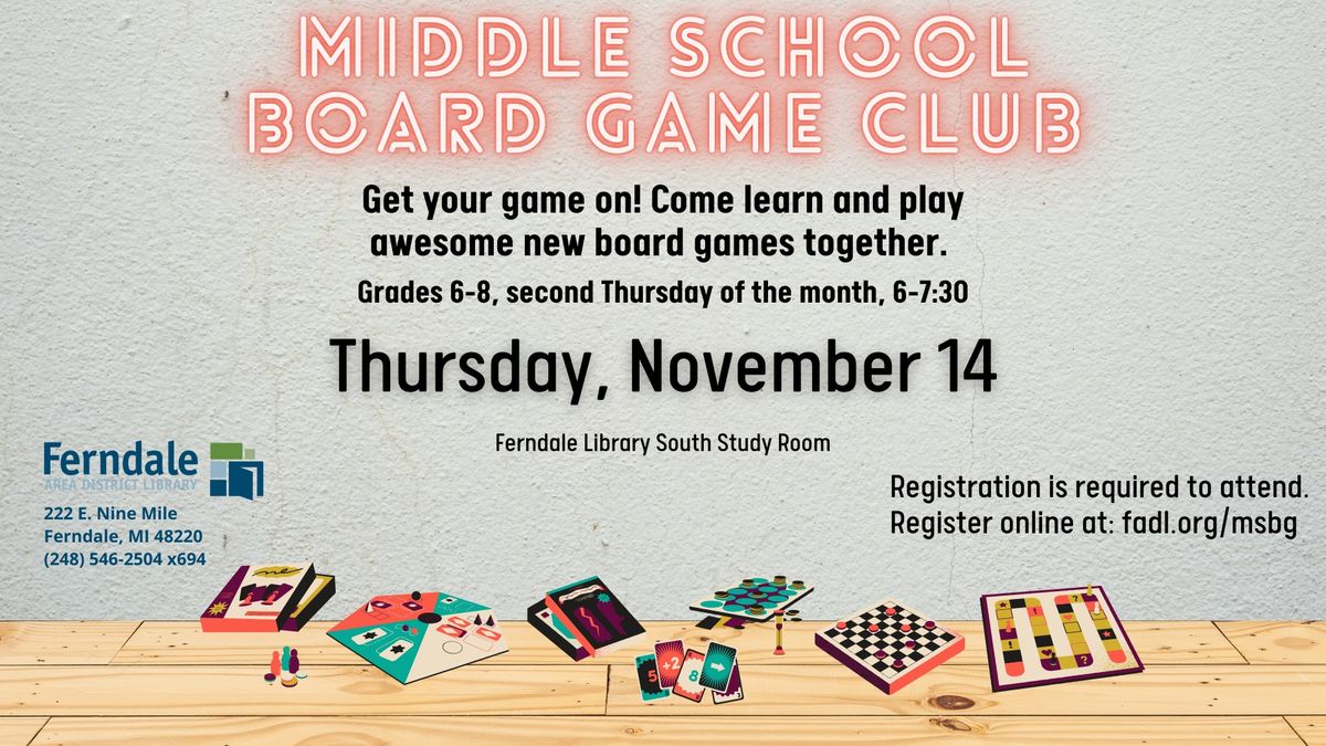 Middle School Board Game Club