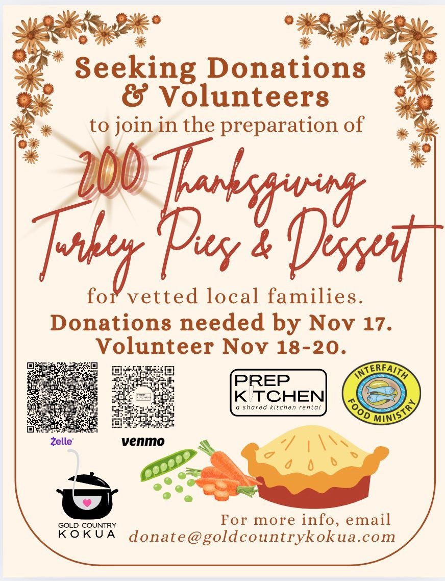 Volunteer to Make Thanksgiving Dinner & Dessert