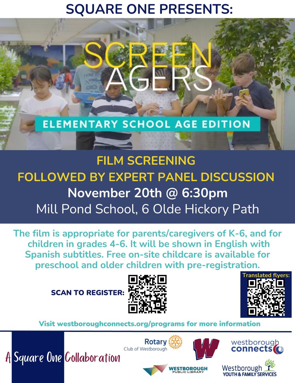 Square One presents: Screenagers: Elementary School Ag Edition AND panel discussion