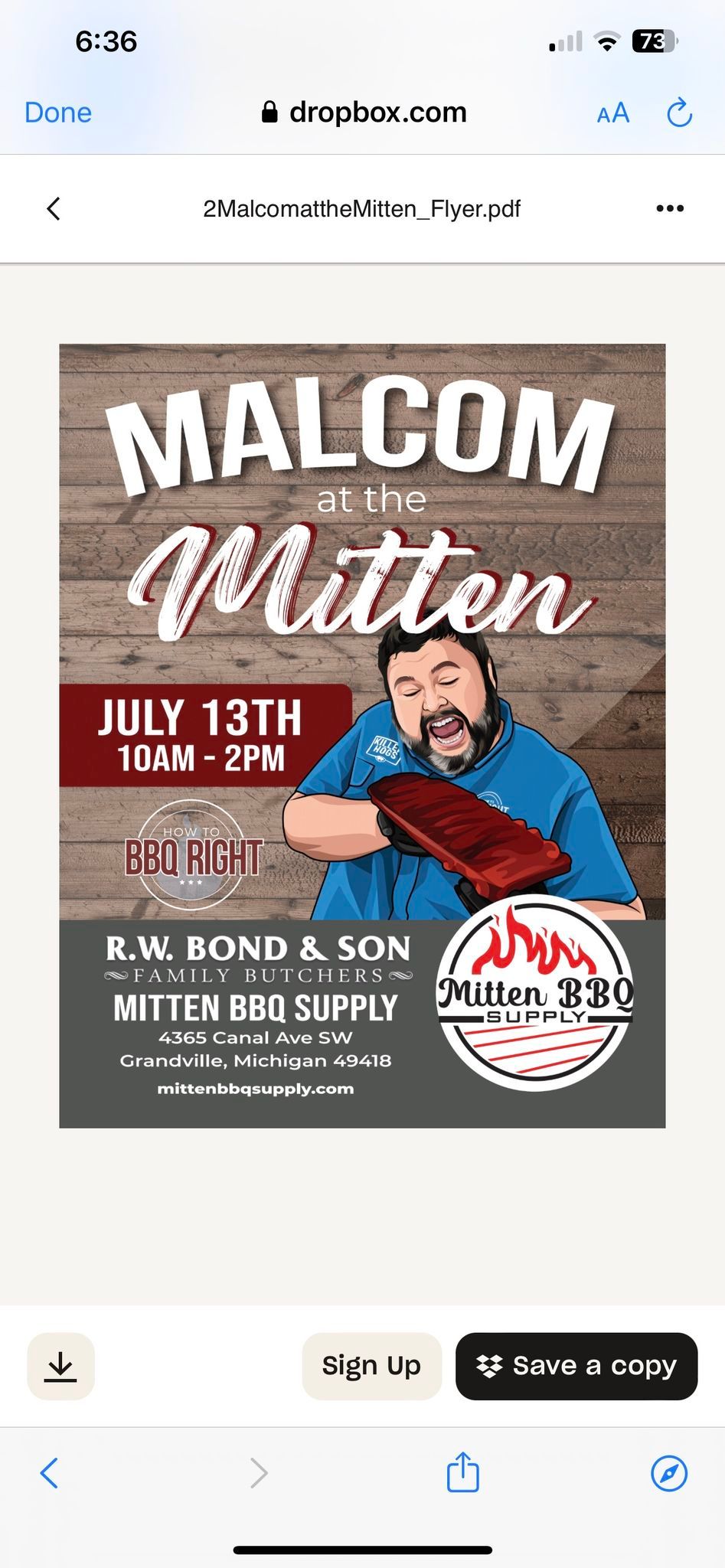 Malcom at the Mitten
