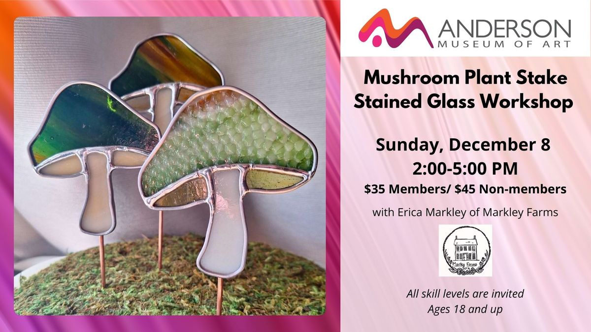 Stained Glass Mushroom Plant Stake