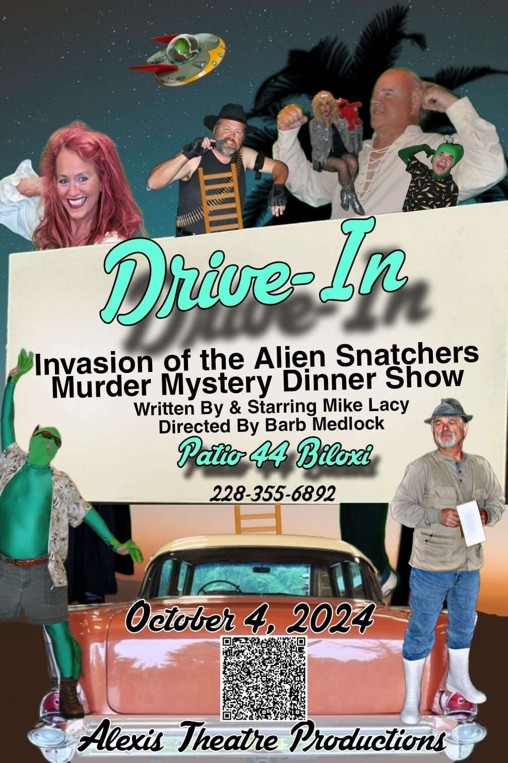 Invasion of the Alien Snatchers Murder Mystery Dinner Show 10\/4\/24 Patio 44 Biloxi 