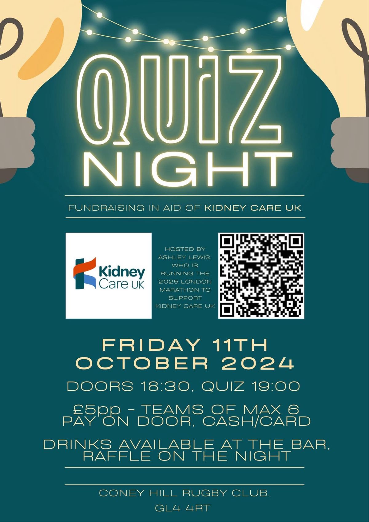 Quiz & Raffle in aid of Kidney Care UK