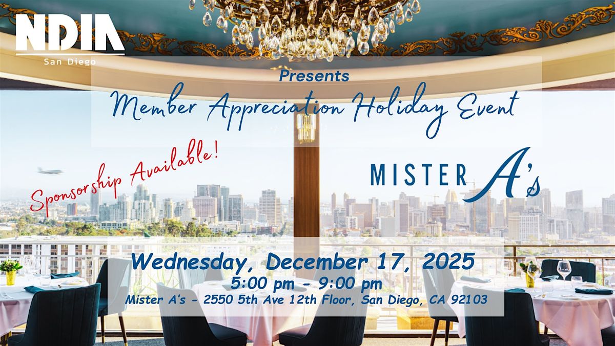 NDIA SD Membership Meeting & Appreciation Holiday  Party-SPONSORSHIP