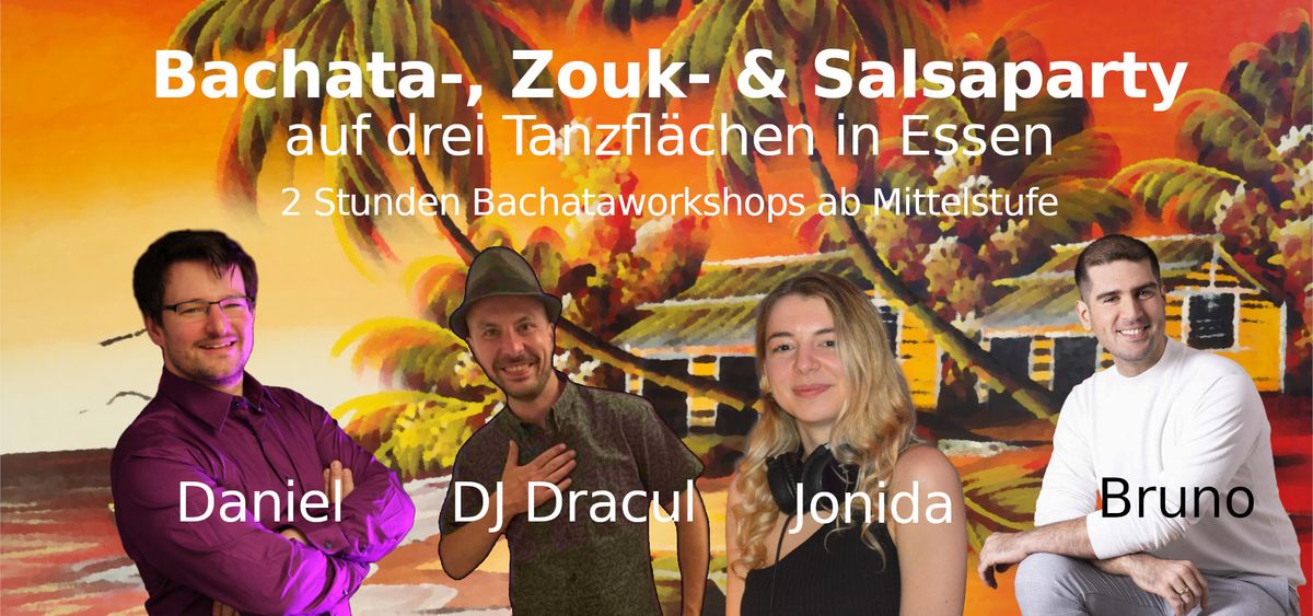 Bachata- Zouk- & Salsaparty auf drei Tanzfl\u00e4chen in Essen