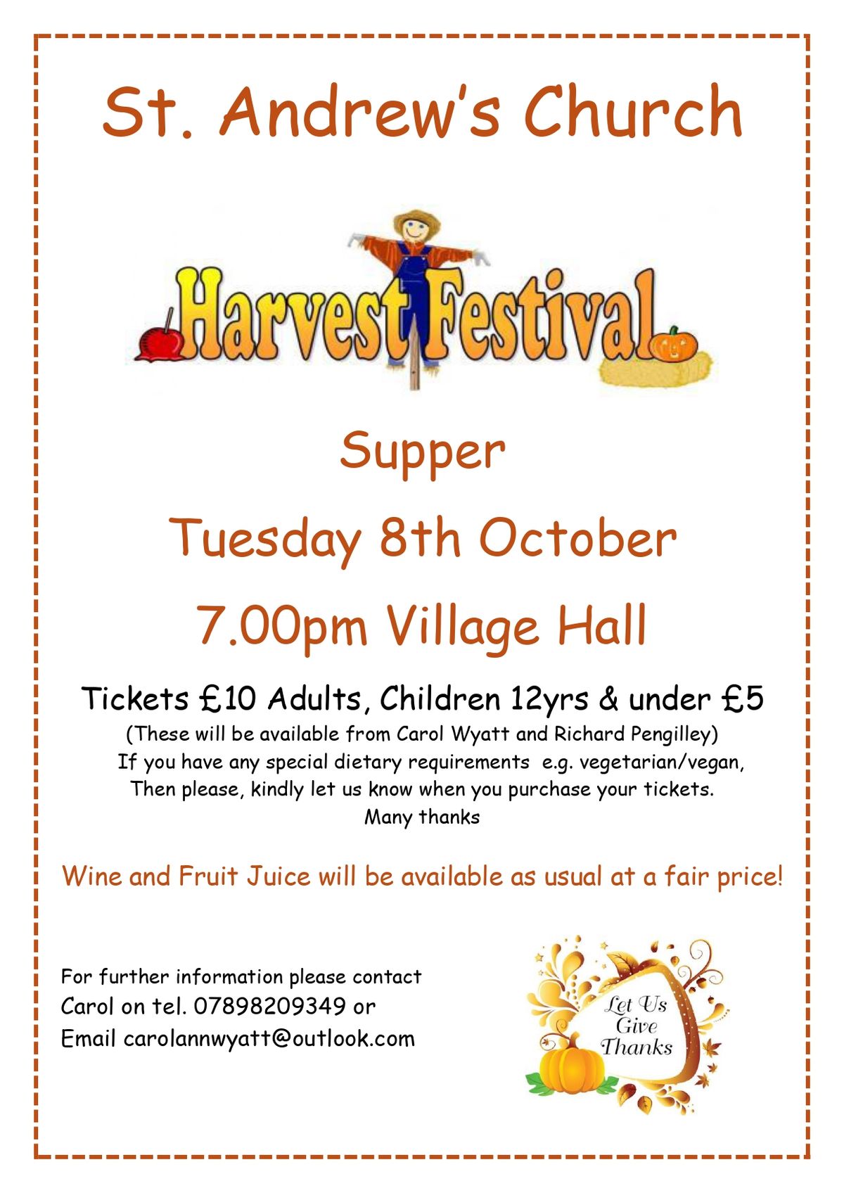 Harvest Festival Supper