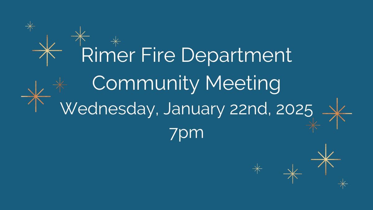 Rimer FD Community Meeting