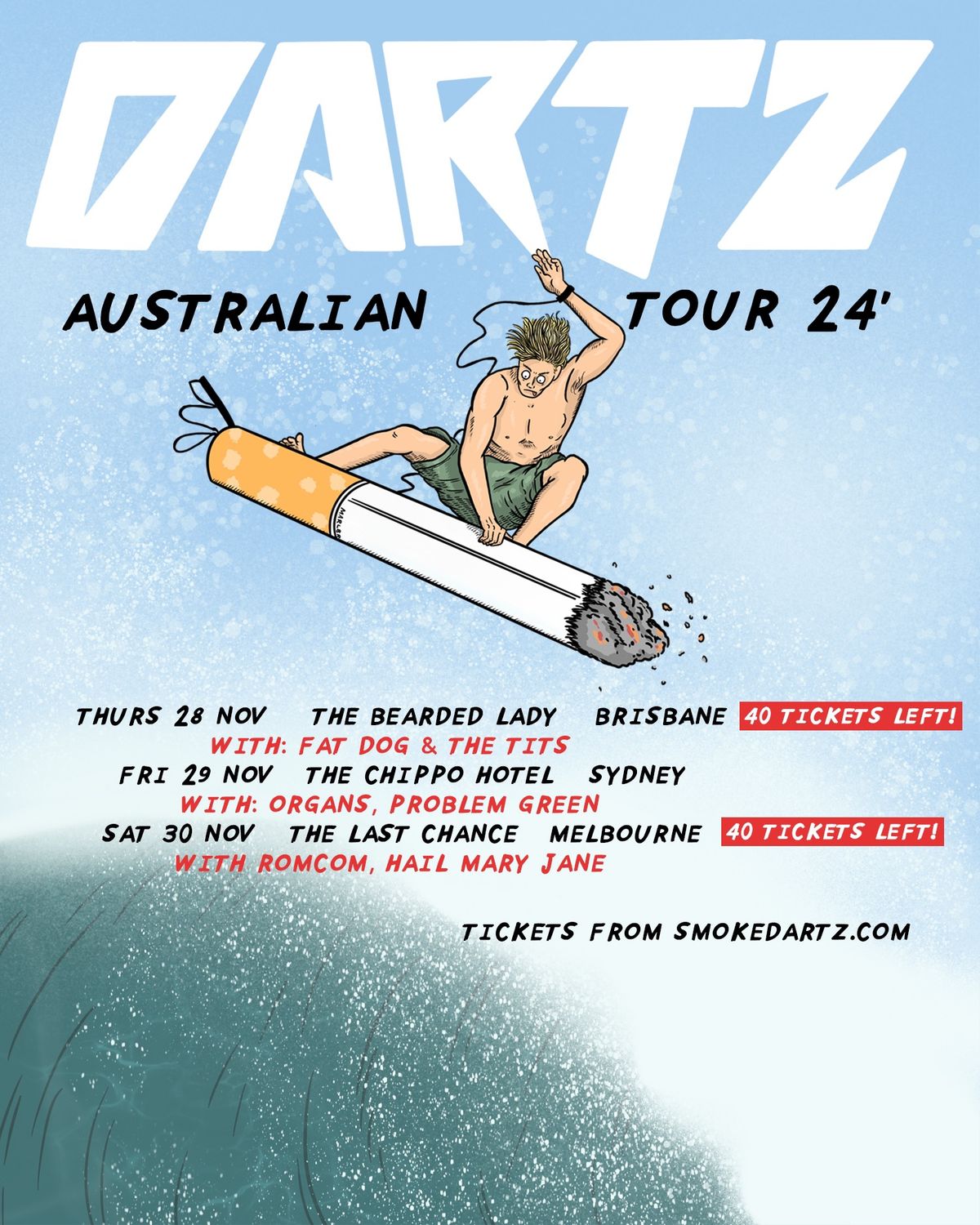 DARTZ (NZ) live at Chippo Hotel with Organs & Problem Green